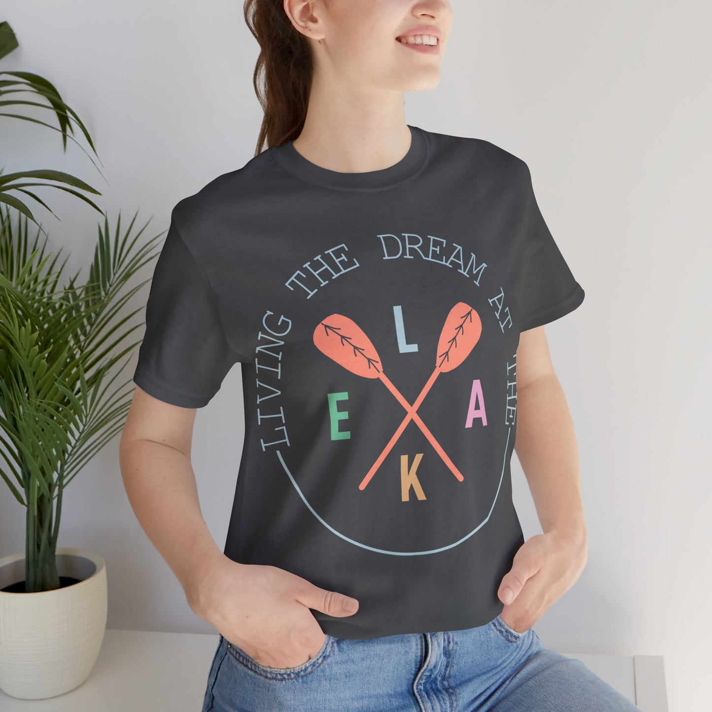 Living the Dream at the Lake Bella + Canvas Unisex Jersey Short Sleeve Tee