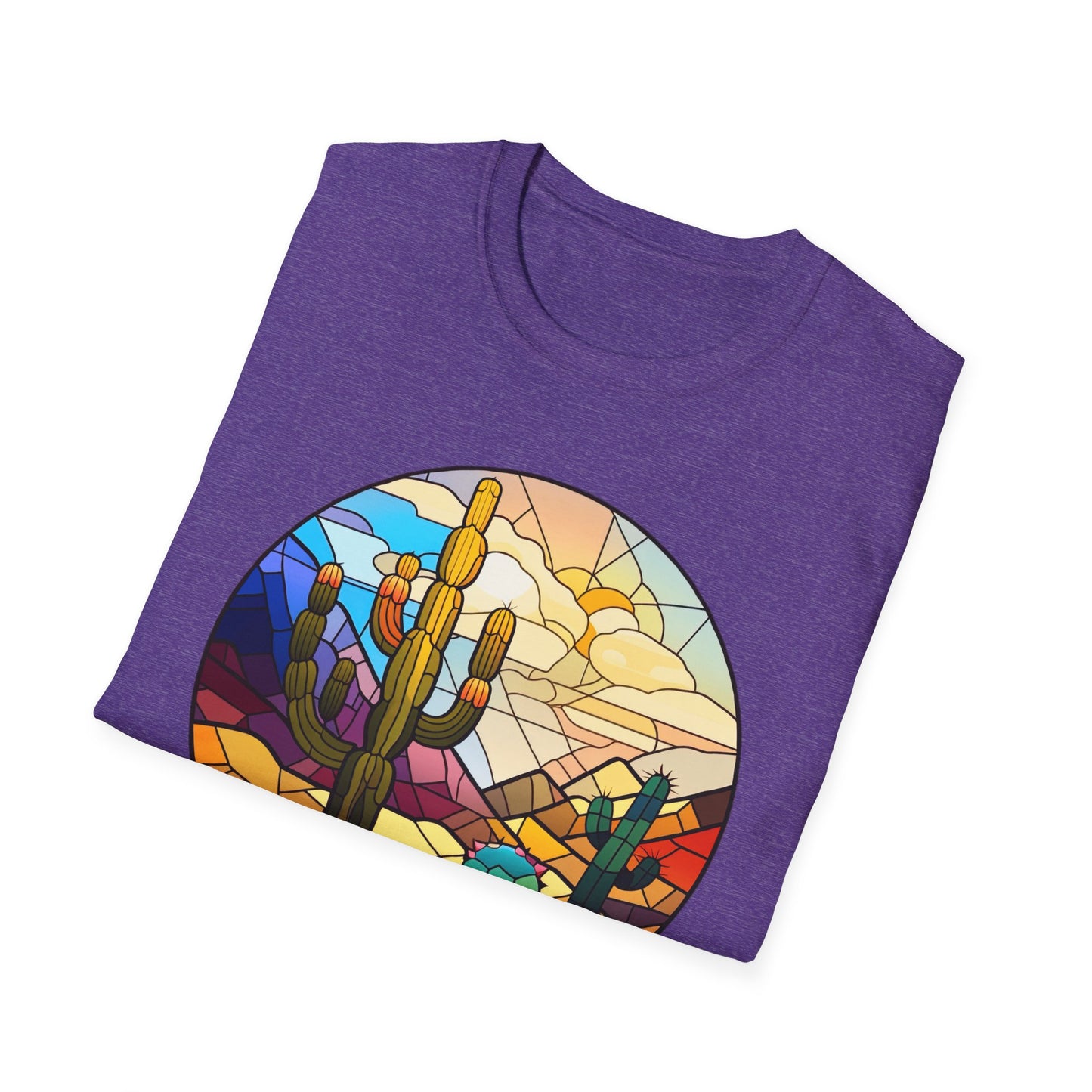 Stained Glass desert scene Unisex Softstyle T-Shirt