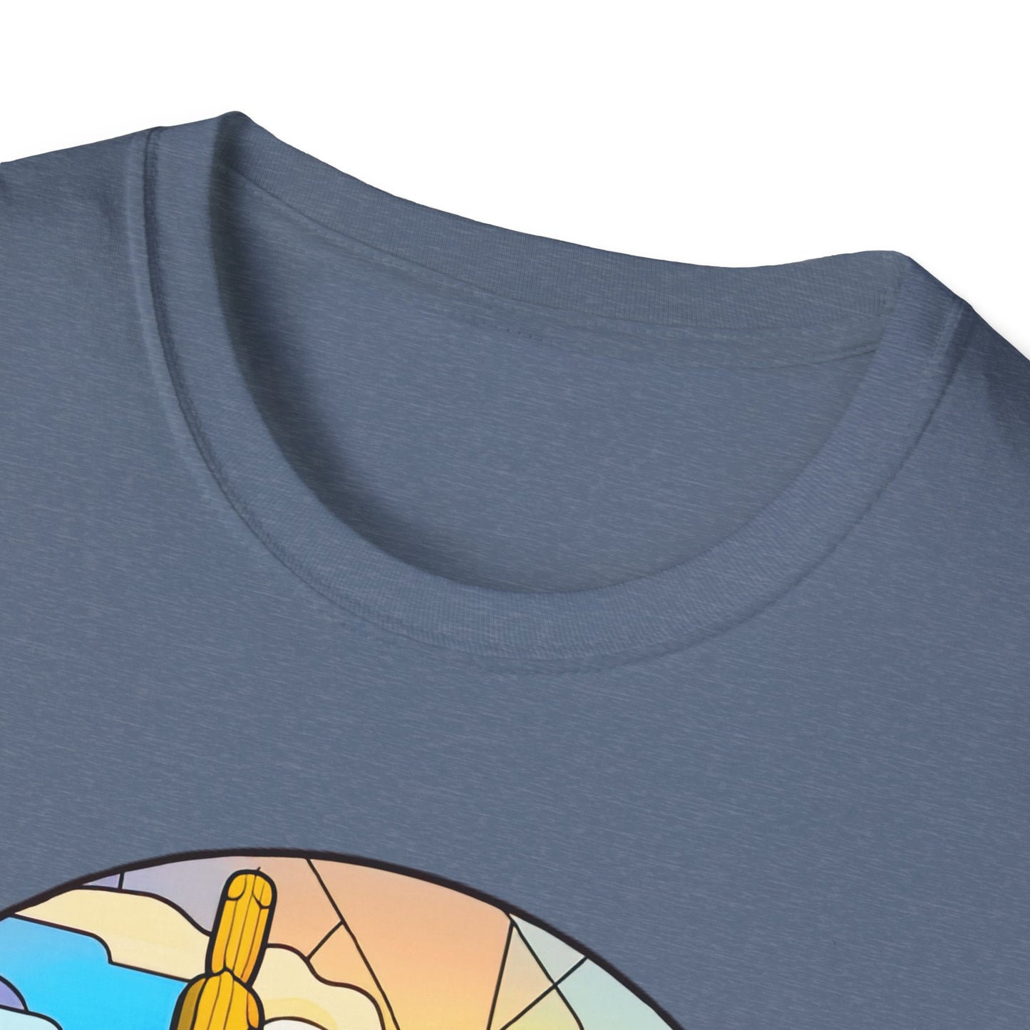 Stained Glass desert scene Unisex Softstyle T-Shirt