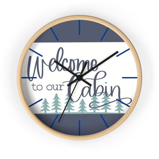 'Welcome to our Cabin' Wall Clock