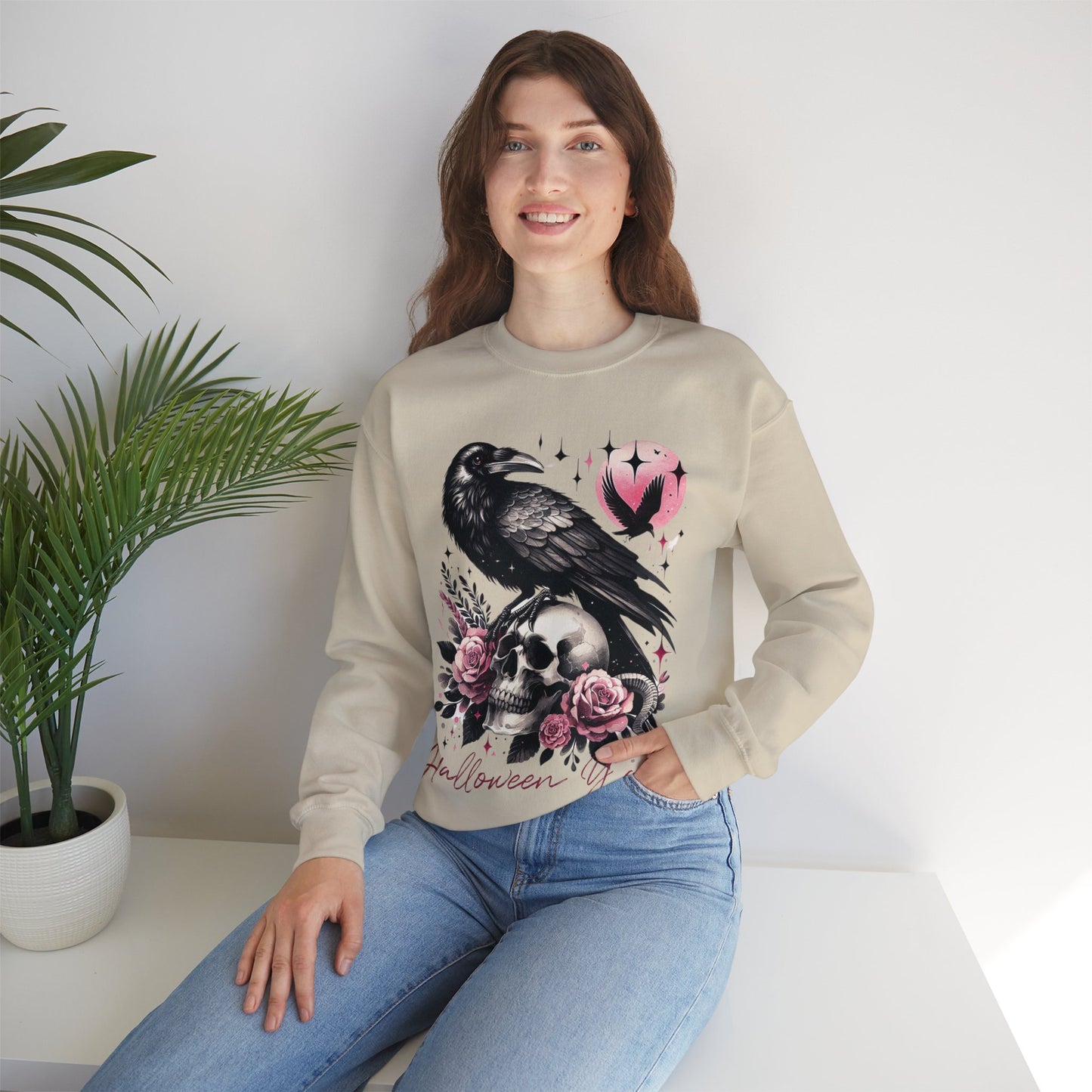 Halloween Raven Crewneck Sweatshirt