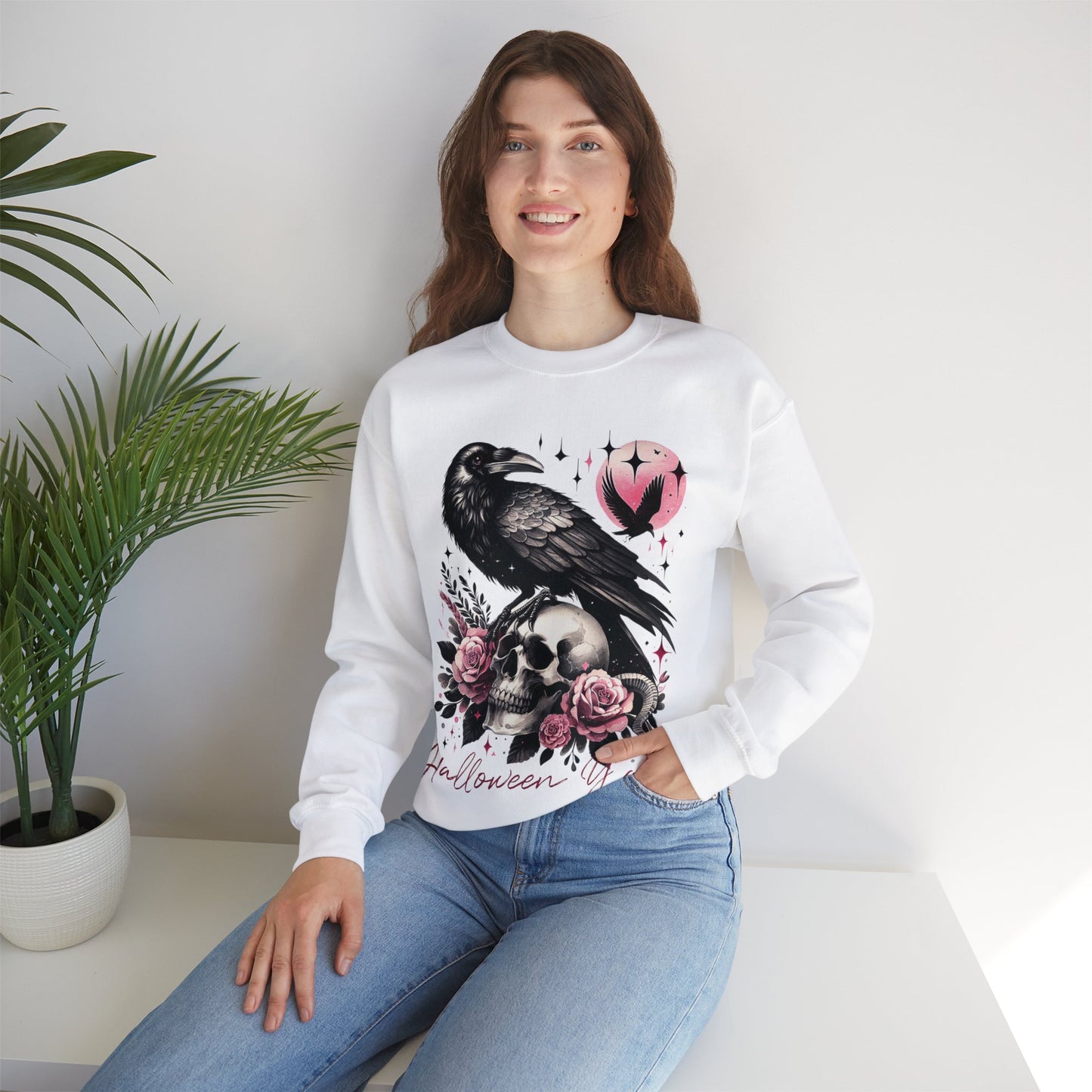 Halloween Raven Crewneck Sweatshirt