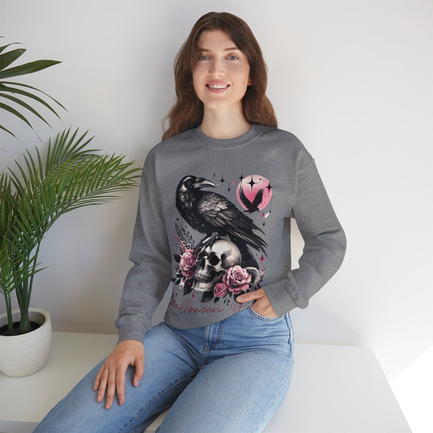 Halloween Raven Crewneck Sweatshirt