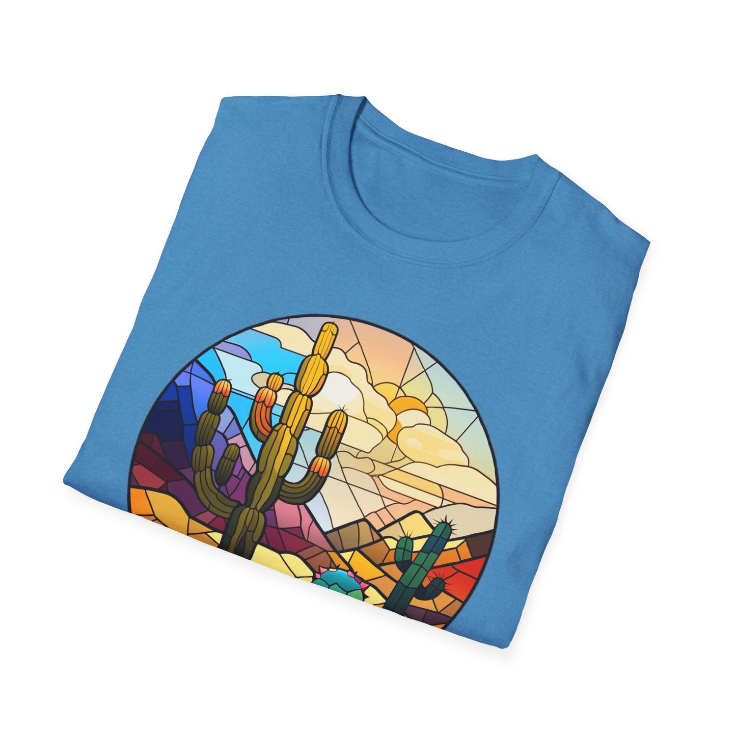 Stained Glass desert scene Unisex Softstyle T-Shirt