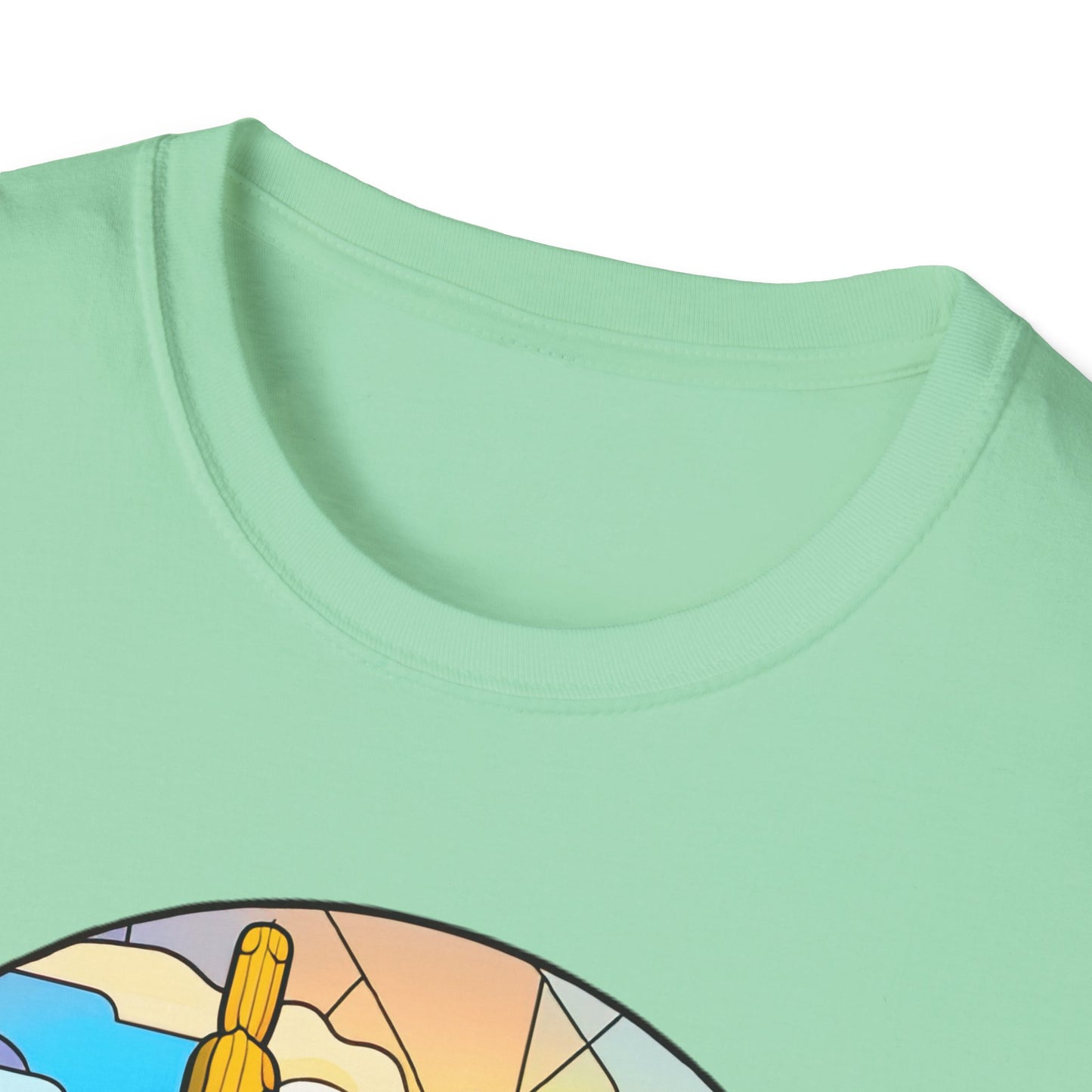 Stained Glass desert scene Unisex Softstyle T-Shirt