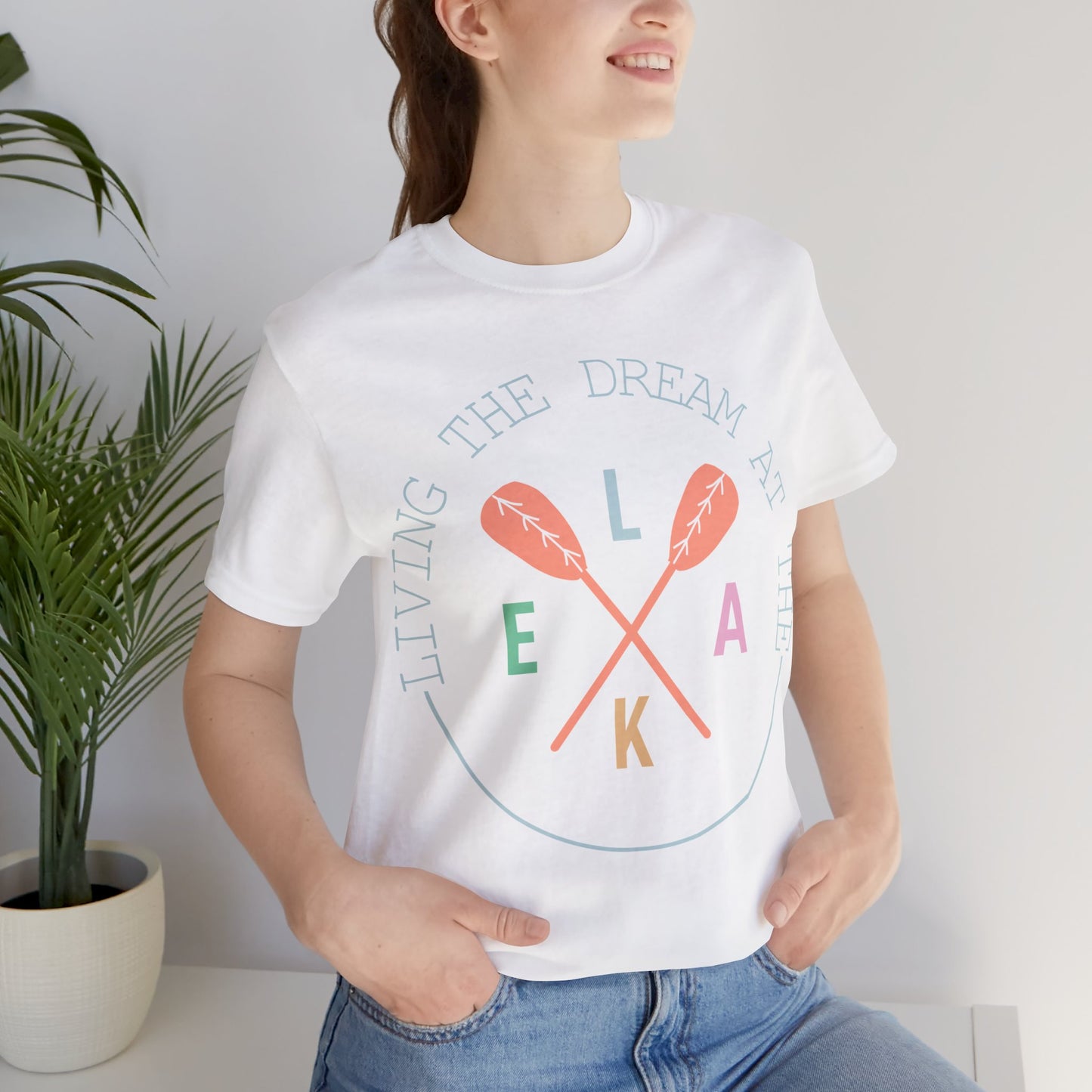 Living the Dream at the Lake Bella + Canvas Unisex Jersey Short Sleeve Tee