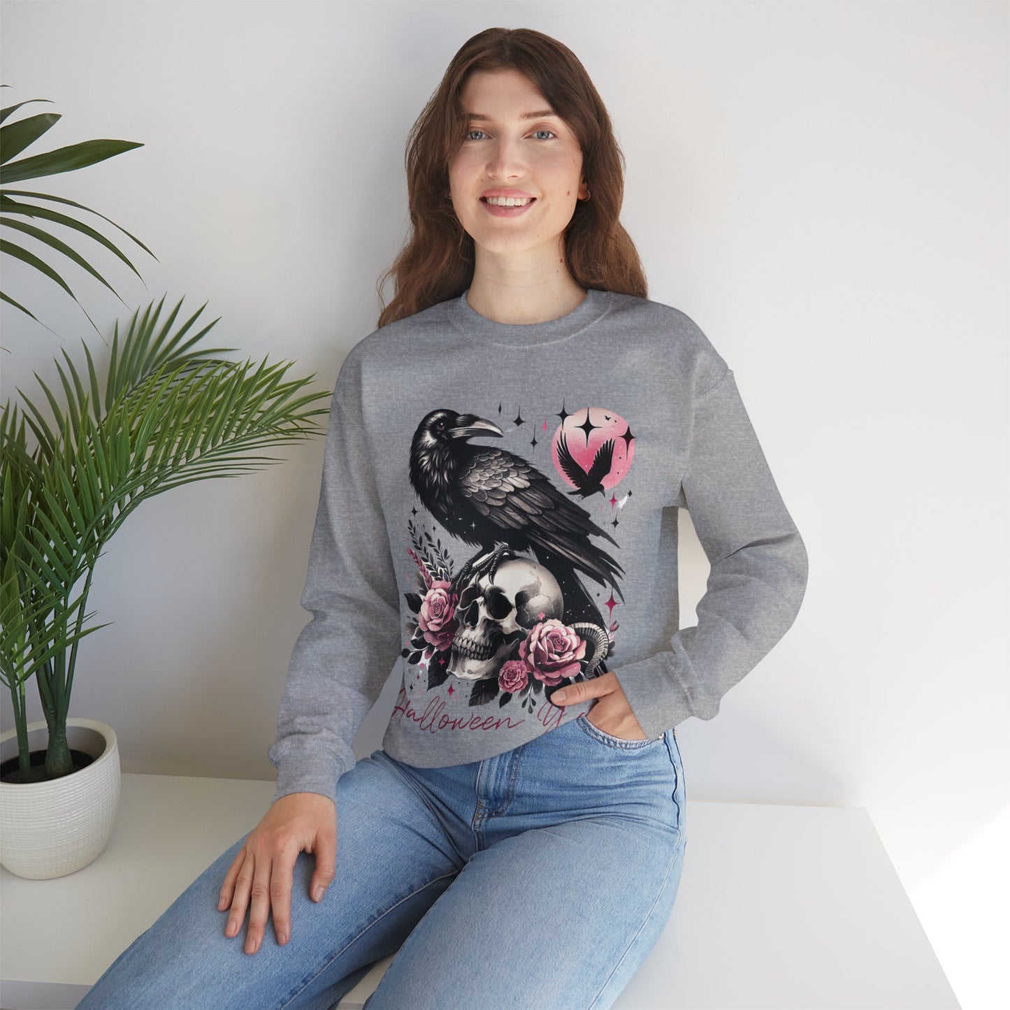 Halloween Raven Crewneck Sweatshirt