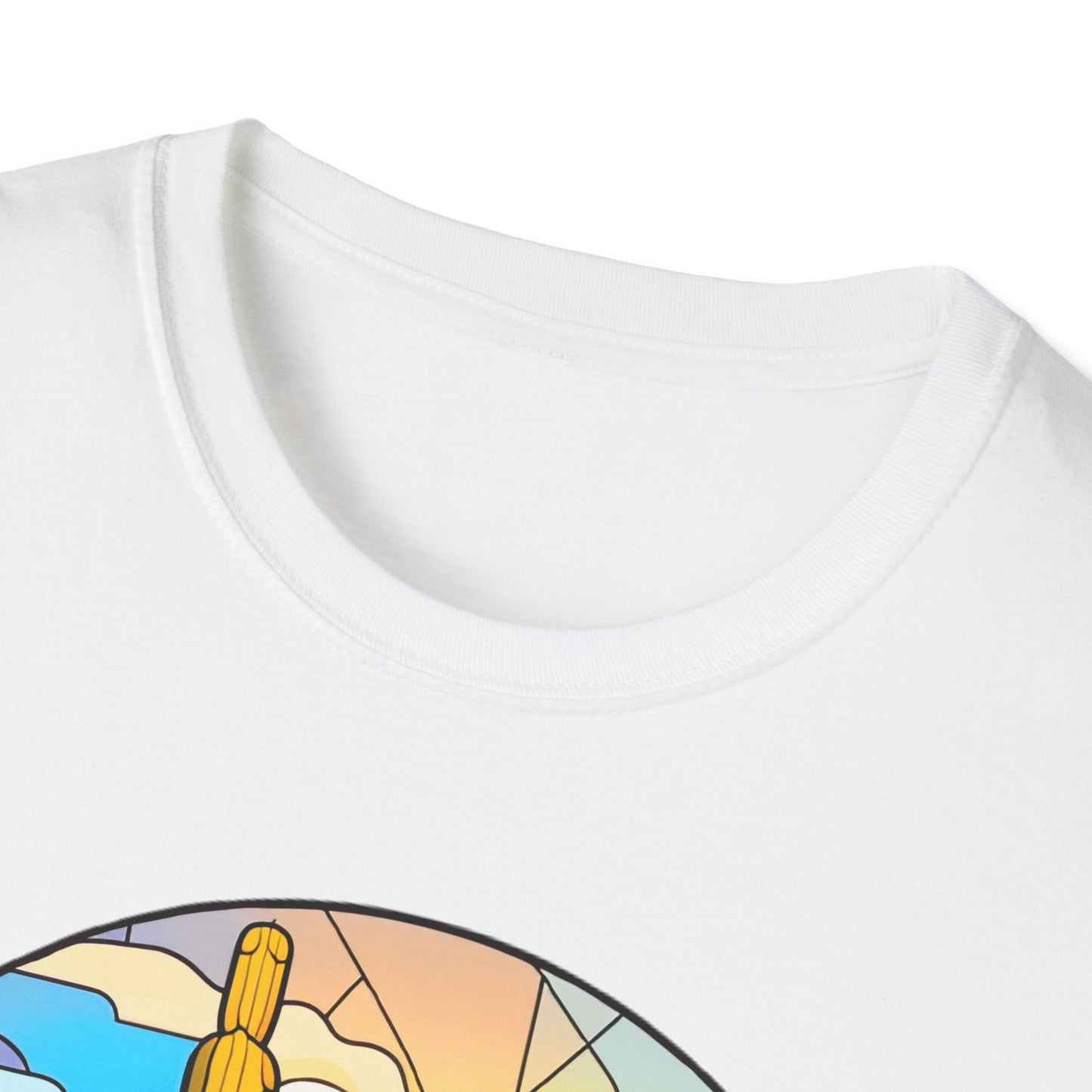 Stained Glass desert scene Unisex Softstyle T-Shirt