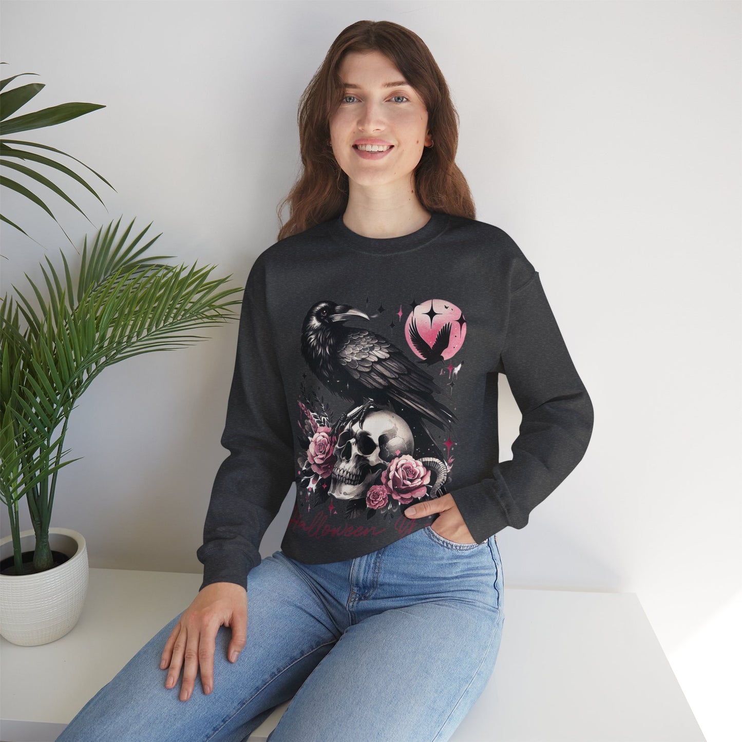 Halloween Raven Crewneck Sweatshirt