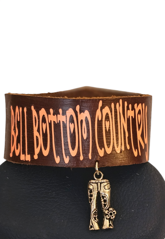 Leather Cuff-Bell Bottom Country